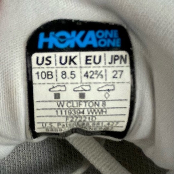 Hoka Clifton 8 Size 10B Men’s White GUC - Picture 9 of 9
